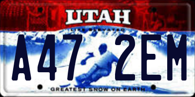 UT license plate A472EM