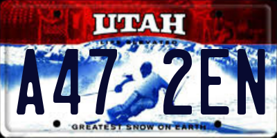 UT license plate A472EN