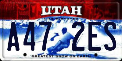 UT license plate A472ES