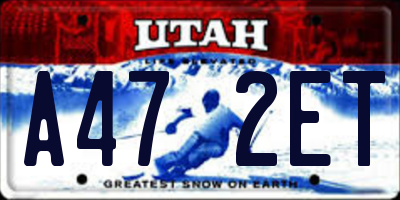 UT license plate A472ET