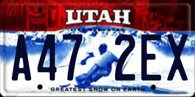 UT license plate A472EX