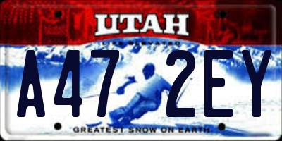 UT license plate A472EY