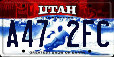 UT license plate A472FC