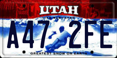 UT license plate A472FE