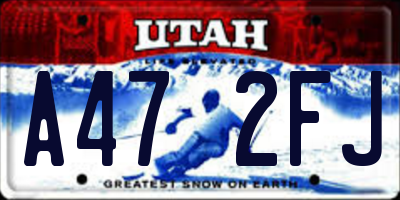 UT license plate A472FJ