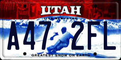 UT license plate A472FL