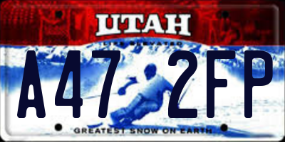 UT license plate A472FP