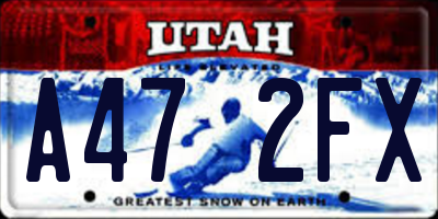 UT license plate A472FX