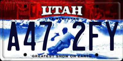 UT license plate A472FY