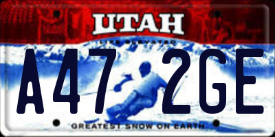 UT license plate A472GE