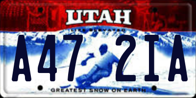 UT license plate A472IA