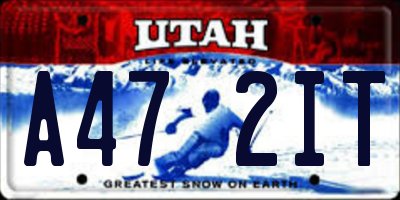 UT license plate A472IT