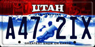 UT license plate A472IX
