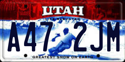 UT license plate A472JM