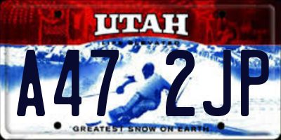 UT license plate A472JP
