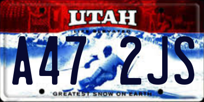 UT license plate A472JS