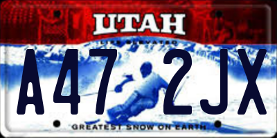 UT license plate A472JX
