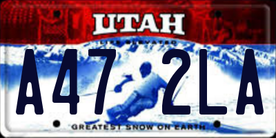 UT license plate A472LA