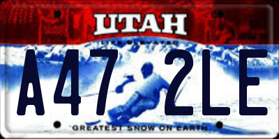 UT license plate A472LE