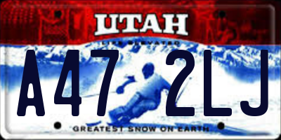 UT license plate A472LJ