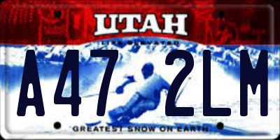 UT license plate A472LM