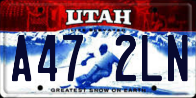 UT license plate A472LN