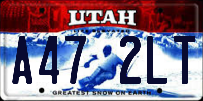 UT license plate A472LT