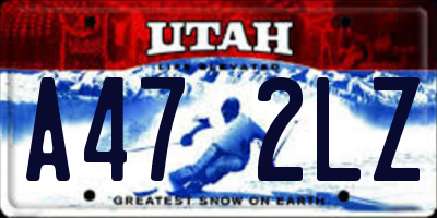 UT license plate A472LZ