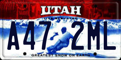 UT license plate A472ML