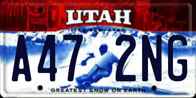 UT license plate A472NG