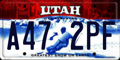 UT license plate A472PF