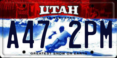 UT license plate A472PM