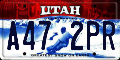 UT license plate A472PR