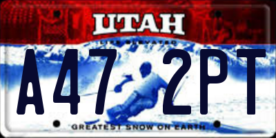UT license plate A472PT