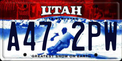 UT license plate A472PW