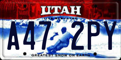 UT license plate A472PY