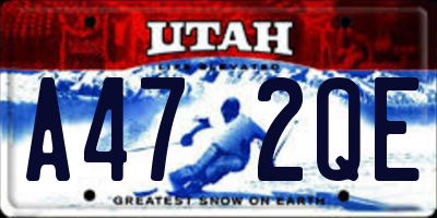 UT license plate A472QE
