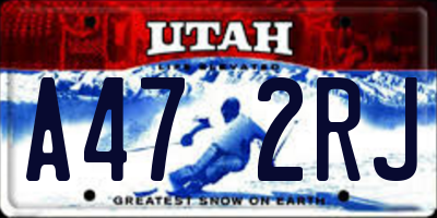 UT license plate A472RJ