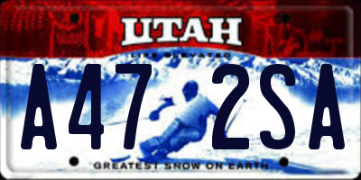 UT license plate A472SA