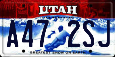 UT license plate A472SJ
