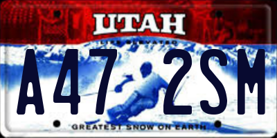 UT license plate A472SM