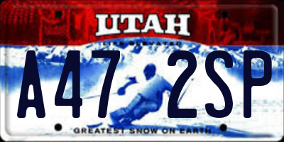 UT license plate A472SP