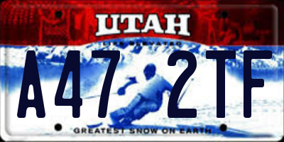 UT license plate A472TF