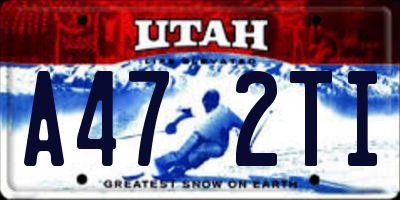 UT license plate A472TI