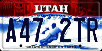 UT license plate A472TR