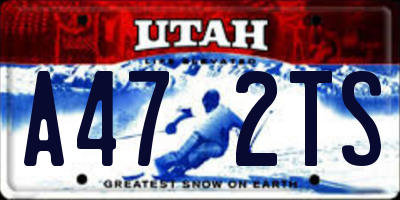 UT license plate A472TS