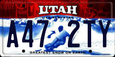 UT license plate A472TY