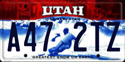 UT license plate A472TZ