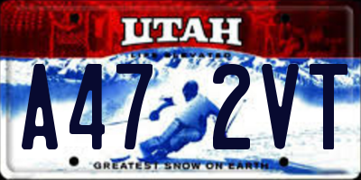 UT license plate A472VT