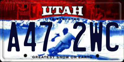 UT license plate A472WC